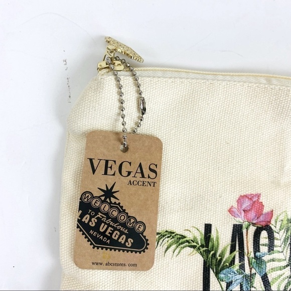 Las Vegas Tropical Garden Cosmetic/Travel Bag 10.5” x 7.5” - Picture 3 of 8